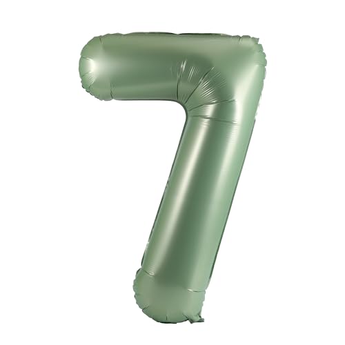 Image of YPSelected 32 Inch Large Foil Helium Number Balloon Birthday Wedding Party 0-9 (Olive Green, 7)