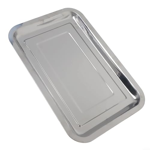 Sartén de acero inoxidable para hornear galletas en hornos tostadores, herramienta esencial de cocina (27 x 20 x 2 cm)