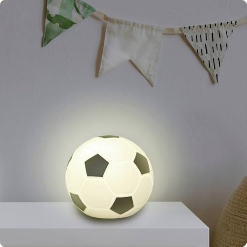 ANSMANN Lampe LED Football, veilleuse 3D en silicone avec changement de couleur, design football, idéale comme cadeau d'anniversaire pour les garçons, lampe...