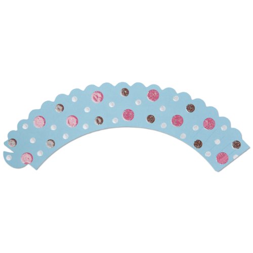 EuroQuest Imports Deco Cupcake Wraps with Polka Dots Design, Blue, 12-Pack
