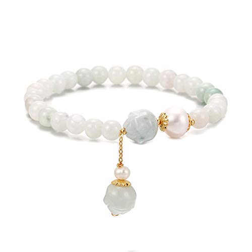 Bracelet pierre de jade et breloque fleur pour le quotidien