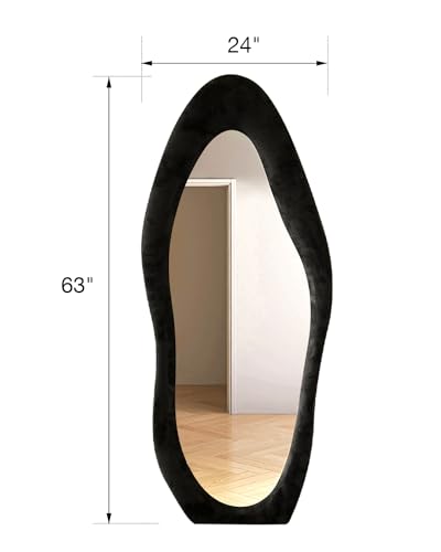 Full-Length-Mirror-Floor-Mirror-with-Stand-Wall-Mounted-Mirror-Full-Length-Floor-Mirror-Standing-Mirror-Full-Length-Irregular-Mirror-Flannel-Frame-Black