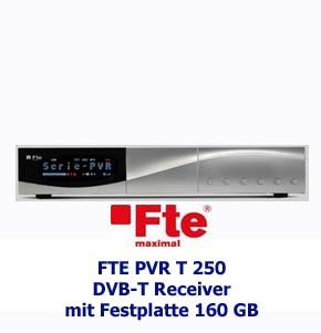 FTE Maximum PVR T250, DVB-T HDD Twin Receiver w zestawie dysk twardy 160 GB