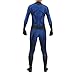 MODRYER Bambini Adulti Cosplay Tuta Tuta Fantastica Quattro Onesies Halloween Party Fancy Dress Bodysuit Lycra Spandex Zentai Fan Ventilatori Costumi Puntelli,Blue-Kids/L/(130~140cm)