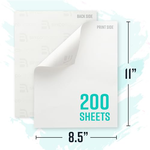 Bryco Goods Papel de sublimação 21 x 28 cm - 200 folhas - compatível com impressora jato de tinta co