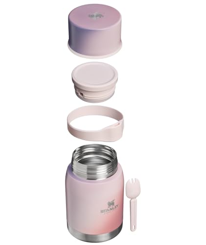 Image of STANLEY Adventure To-Go Food Jar and Spork 24 oz | Vacuum Insulated Food Container | Wide Mouth Screw On Lid | Packable for Travel | Stainless Steel with Leakproof Lid | BPA-Free | Dawn Spiral