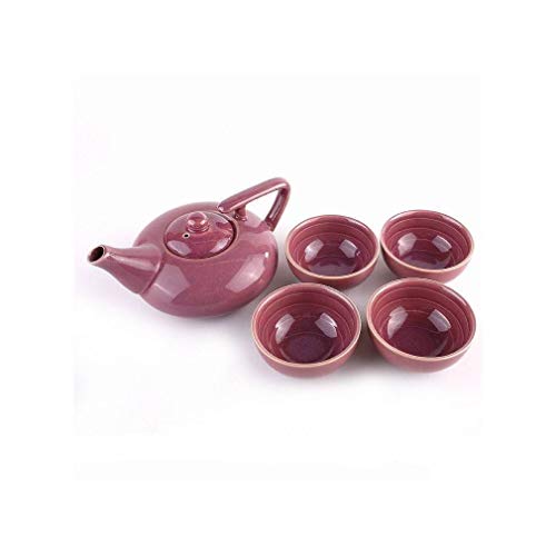lachineuse - Service à Thé Japonais Mauve - Avec Théière & 4 Bols en Porcelaine - Coloris Violet - Idée Cadeau Japon pour Anniversaire, Noël - Vaisselle...
