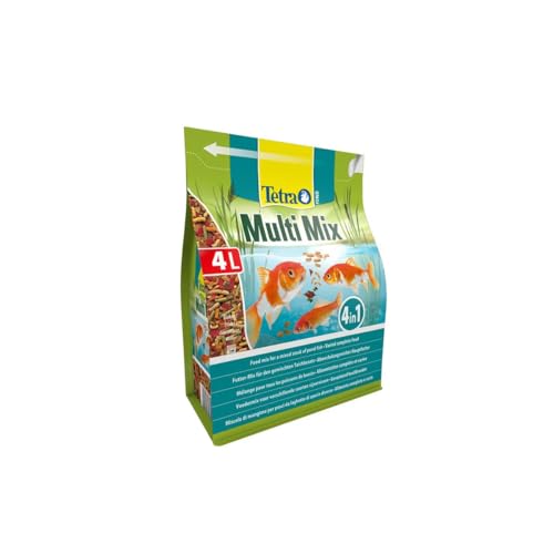 Tetra Pond Multi Mix – Alimentation Quotidienne pour Différentes Espèces de Poissons de Bassin - Mélange Complet d'Aliments : Flocon, Stick, Wafer, Gammarus -...