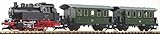 Piko 37125 Start-Set BR 80 mit 2 Personenwagen der DR Spur G Epoche III (inklusive Sound + Dampf)
