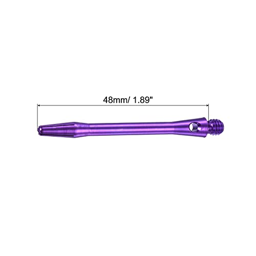 Image of PATIKIL 48mm Dart Shafts, Medium 2BA Thread Aluminum Dart Stems Dart Accessories Throwing Fitting for Steel Tip - 6 Pack (Purple)