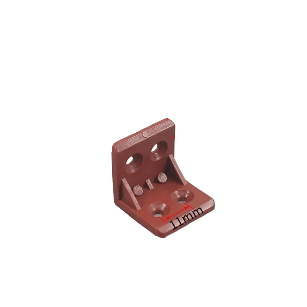 Sunrrafck Brown-Square 10Pcs Nylon Plastic Corner Code 90 Degree Angle Retainer Laminate Clothe Cabinet Reinforcement Connector Hardware Accessories(Brown-Square)
