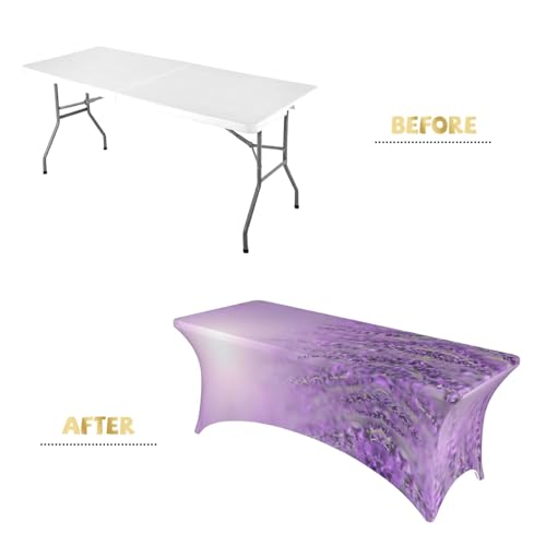 Nappe extensible rectangulaire élasthanne violette anti pli pour table