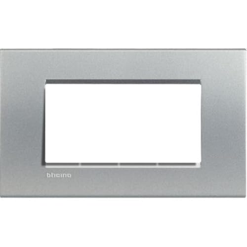 Placca quadra BTicino Livinglight Placca, 4 Moduli, Forma Rettangolare, Grigio Tech