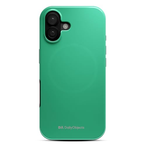 Image of DailyObjects Enamel Bumper MagSafe Case for iPhone 16 Plus Compatible with Mag-Safe Wireless Charging | Mint Hybrid Magnetic Back Cover