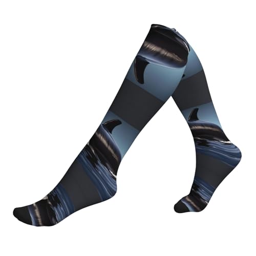 Orca Killer Whale Print Print Compression Socks,Compression Ankle Support Socks,For Men Women Running Athletic