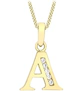Carissima Gold Women's 9 ct Yellow Gold Cubic Zirconia Initial A-Z Pendant on 9 ct Yellow Gold 0....