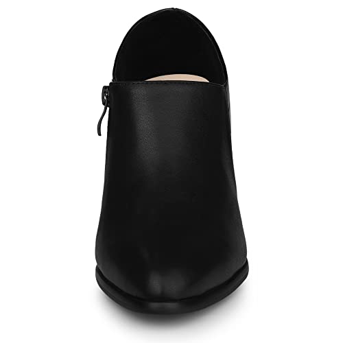 Allegra K Women's Heel Boots Pointed Toe Chunky Heels Ankle Booties3