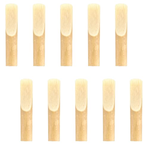 Tenor Saxophone Reeds 10 Pcs Traditional Reeds Premium Natural Reed Laser Engraved Marking for Tenor Sax Strength 2.5