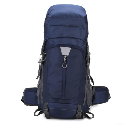 Mochila de senderismo impermeable de 60 litros con cubierta de lluvia para camping, exploración y viajes al aire libre, con panel trasero transpirable y correas de hombro ajustables para mayor