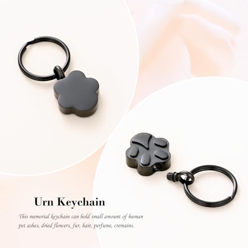 Cremation Keychain for Ashes Dog Paw Print Shaped Urn Keychain Ashes Holder Keepsake Cremation Jewelry Memorial Pendant4
