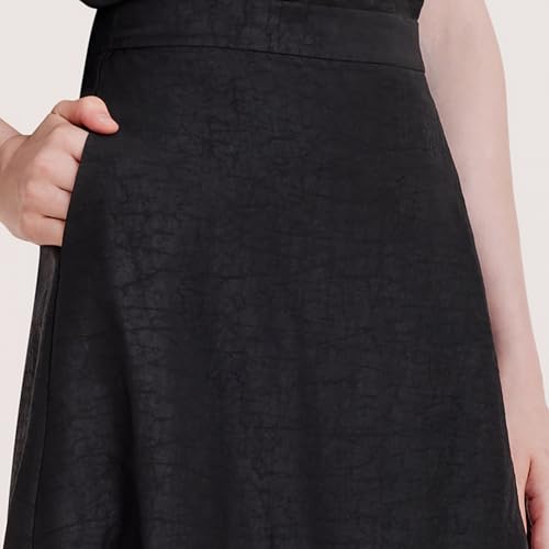 Women's A-line Midi Skirts Xiang Yun Silk Elastic High Waisted Business Casual Work Long Skirt4