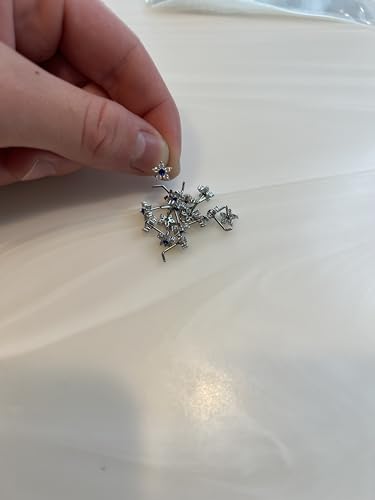 FIFTH CUE 20G 6 CZ Flower Top 316L Surgical Steel L Bend Stud Nose Ring4