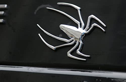 2 Pcs 3D Spider Chrome Emblems Badges Sticker Silvery For Universal Car Vehicle, Truck, Motorcycle, Rv, Scooter, Suv, Door, Window 2 Pcs Silver Spider(B09V2N53Cx) #TOP3