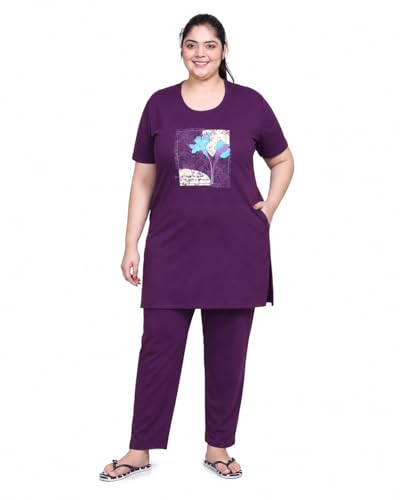 Image of In Love Women's Printed Cotton Plus Size Longline T-Shirt with Pockets | Cotton fabric - soft longline T-shirt with easy plus-size fit