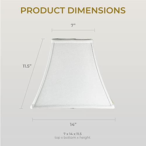 Image of Royal Designs, Inc. Regal Square Bell Lamp Shade, 7 x 14 x 11.5, Linen White (BSO-715-14LNWH)