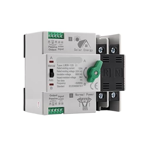 Onduleur photovoltaïque 2P rail DIN inverseur automatique 100A électricité