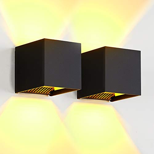 Crazy Clearance LANFU 2pack LED Aluminum Waterproof Wall Lamp, Waterproof Modern Outdoor Light 20W 100-277V 2700K Angle-Adjustment Outdoor Wall Light Warm Light 2LEDS （4.73"in）