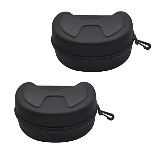 SUNTRADE Large Hard Sports Glasses Case, Snow Goggles Box, Sports Glasses Storage Holder, Protective Goggle Case,2pcs (Black)