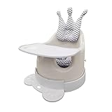 ベビーチェア クッション テーブル付き Hugmuu ベビーソファ ローチェアー バスチェアー ブースターシート ブースター ベビーチェアー (10点セット, Greige)