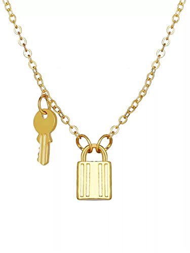 Vembley Charming Gold Plated Lock and Key Pendant Necklace For Women and Girls (B09QKLRLJS) Amazon Price History, Amazon Price Tracker