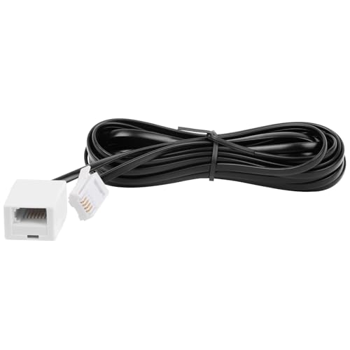 BT Telephone Extension Cable - Master Socket Extension Lead for UK Landline Phones Fax Machines & Broadband Routers -Telecom Cable with Standard BT Plug to Socket Connector (BT-6P4C-3M-1PC-BK)