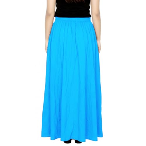 Image of Sttoffa Women Solid Color Maxi Plain Cotton Full Length White Skirt 40 inch Long Cotton Long Skirt