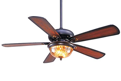 LAMPSMORE 52 Inch Indoor Ceiling Fan With Lights,5 Blades Fan With Glass Ceiling Fan Light Covers,Modern Ceiling Fan With Remote,Ceiling Fan Light Kit With 3 E12 Ligth Socket(Bubls Not Included)