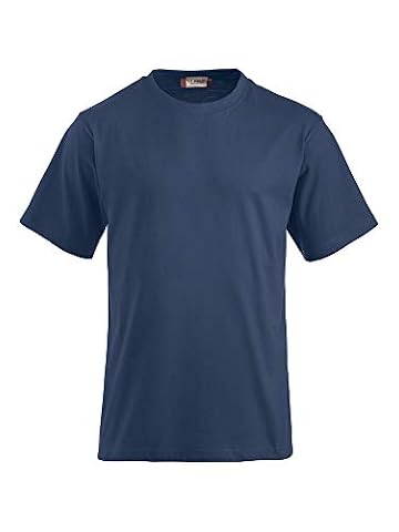 CLIQUE - koszulka z okrągłym dekoltem pół rękawa mężczyźni kobiety Unisex Classic-T, bawełna Jersey, taśma przeciwdeszczowa, kołnierz stretch, slim-fit, Granatowy, XXL