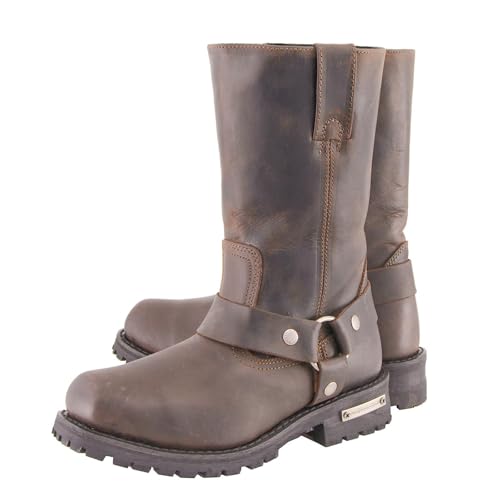 Milwaukee Leather Men's Classic 11-Inch Dark Brown Leather Harness Square Toe Motorcycle Boots MBM9062-13 by Milwaukee Leather - Image 7