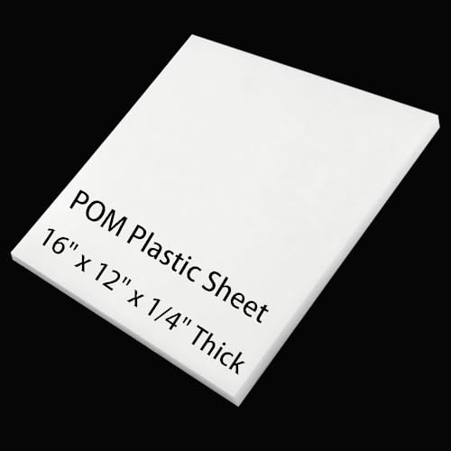 1/4" Thick White Delrin/Acetal Copolymer Plastic Sheet - 16" x 12" POM Plastic Sheet for Industrial Machinery Parts(White 1 PC)