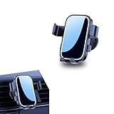 Sinytuto 1 PC Car Mobile Phone Holder, 360-degree Rotation Intelligent Gravity Sensing Design Telescopic Spiral Clip A/C Outlet Navigation Holder, Auxiliary Travel Parts, for Cars (Black & Silver)