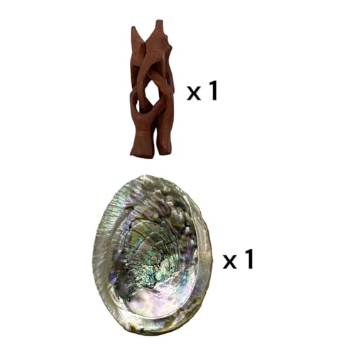 NessaStores Abalone Shell 4-5 Inches & Tripod Stand 4 Inches | Beautiful All Natural Smudge Bowl - Perfect for Smudge Sticks, Incense and a Sage Kit. JC-211-B - Image 3