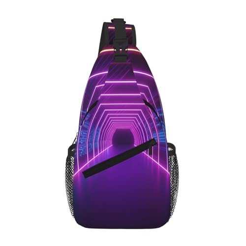 Neon Lights Tunnel Printed Cross Chest Bag Diagonally Chest Messenger Bag