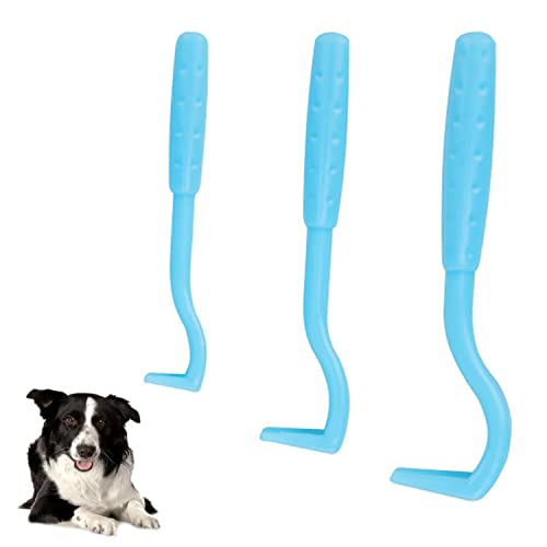 ZWZNBL 3 Pieces Tick Remover, Tick Remover for Cat and Dog, Tick Hook and Tick Tong, Tick Trap, Tick Flea Remover for Pets (Blue)