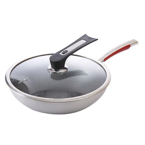 Wok de acero inoxidable con tapa 32 cm miniatura 1