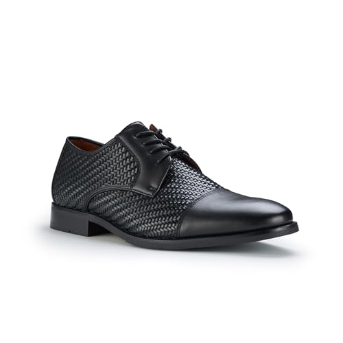 Image of Ferro Aldo Men's Modern Cap-Toe Derby Collection | Statement Dress Shoes in Floral, Woven, & Classic Styles