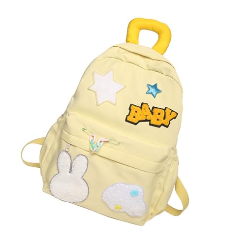 zaino da scuola in per computer portatile comodo per studenti delle scuole superiori e medie elegante nylon giallo