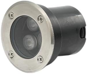 12V LED In-Ground Light, Round Recessed Stainless Steel Outdoor Buried Lamp, IP65 Waterproof, 3W/5W/6W Options, Landscape Lighting, 2 Pack (White Light, 3, Watts)