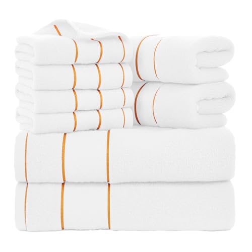 MERRY HOME Cotton Bath Towel Set 8-Piece - 2 Large Bath Towels (27