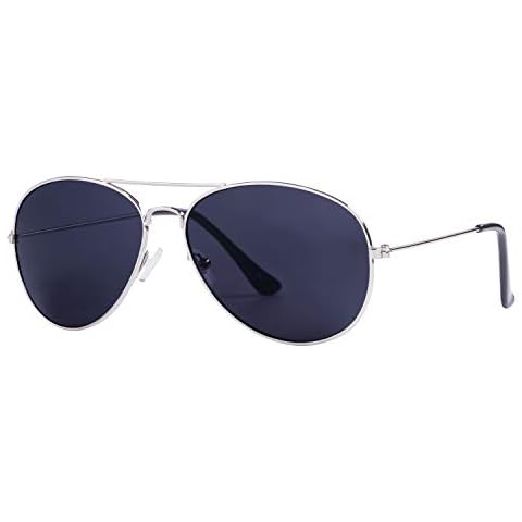 Unisex Retro Classic Sunglasses Fashion Unisex Shades Retro 80s Pilot Style Silver Frame With UV400 Tint Lens Cover